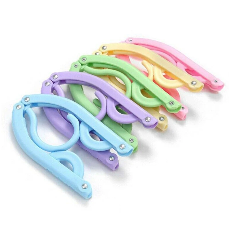 

5pcs/set Folding Clothes Hanger Anti-skid Foldable Multifunction Hook Accessory