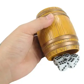 

Simulation Barrel Dice Cup Wooden Dice Cup for Yahtzee Games Dice Cup Bar Game Supplies Drinking Board Game Gambling Dice