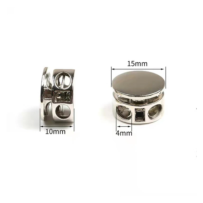 Description Picture 4 of item10pcs/pack Metal  Cord Lock Stopper Spring Buckles Fastener Buttons For Bags/Garments Cord End Rope Stoppers Accesspries