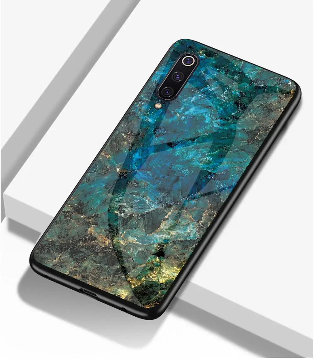 Мраморный чехол из закаленного стекла для Xiaomi mi 9 SE mi 8 Lite A1 A2 Max3 mi x3 6X Red mi K20 Note 7 5 6 Pro 7A 6A 5 Plus PC Funda Cover