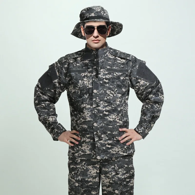 Digital Gray Армейский темно-синий BDU сp MultiCam Камуфляжный костюм в стиле милитари Униформа Тактический Боевой страйкбол Фарда только куртка и брюки - Цвет: Digital Gray