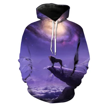 

CNUUIKOOEK Sweatshirts Men's 3D Vortex Lone Wolf Printed Hooded Pocket Pullover Hoody Fashion Hooded Men's Hoodies