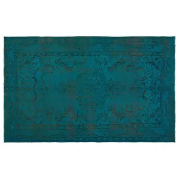 

Handmade Turquoise Vintage Overdyed Turkish Area Rug 157x253 Cm-5'2''X8'4''