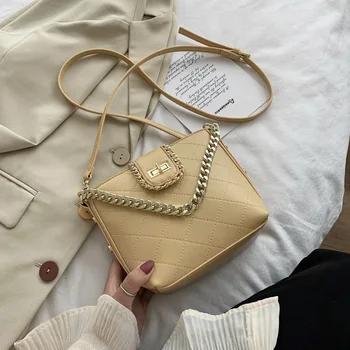 

New Style Korean-style WOMEN'S Fashion Handbag ling ge wen bo luo wen Solid Color Delicacy Stitching 2020 Trend Cool Small Bag