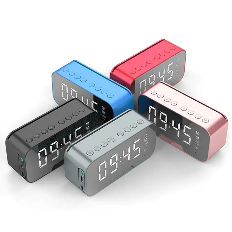 

G5 Multi-Function Wireless Mirror Bluetooth 5.0 Speaker Dual Alarm Clock FM Phone Holder Hands-Free Call With LED Display
