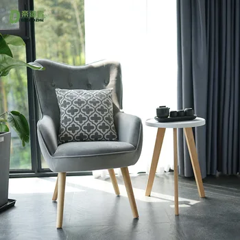 

Nordic Single Sofa Chair Fabric Balcony Bedroom Sofa Study Living Room High Back Sofa Chair Leisure Sofa