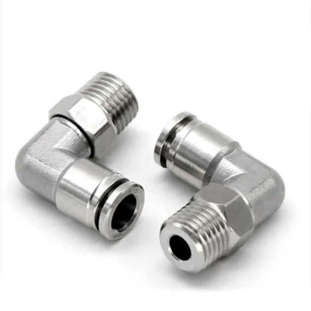Pl601pl8-01pl4-m5pl4-m6l6-04304 Conector Masculino Cotovelo de Aço Inoxidável 10 Peças