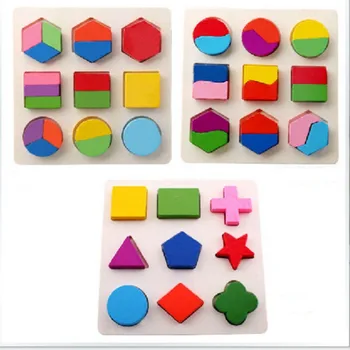 

3D Puzzle Baby Toys Wooden Montessori Early Childhood Puzzle Wooden Puzzle Toys Geometric Shape Board Cognitive Pairing Board