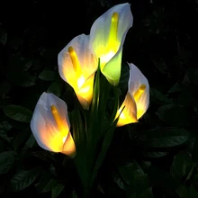 Открытый солнечной энергии Calla Liliy образный светильник IP65 водонепроницаемый светодиодный свет изменения цвета для сада, патио, газона, двора, свадьбы