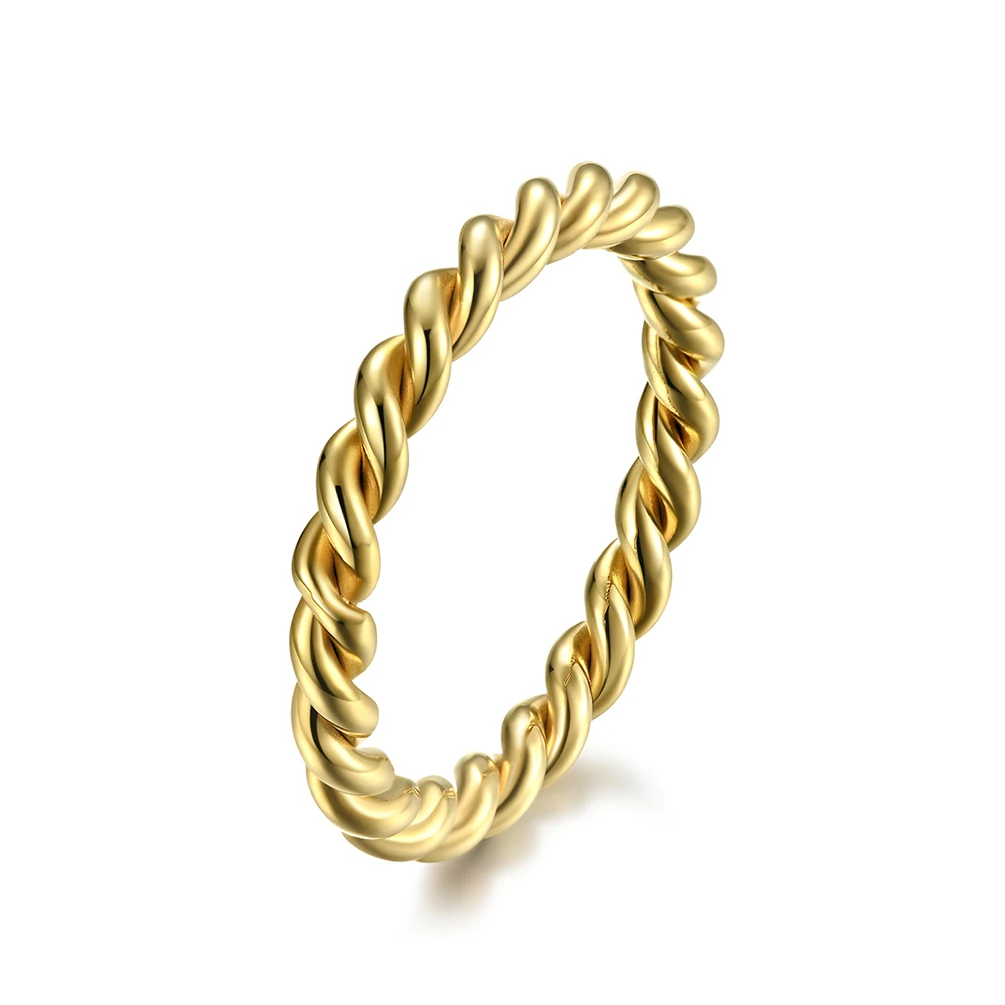 Black Rose Gold Stainless Steel Twisted Ring - Fashion Jewelry, US Sizes 7-12