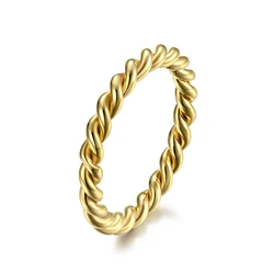 Black Rose Gold Stainless Steel Twisted Ring - Fashion Jewelry, US Sizes 7 - 12 - 8 (Gold)