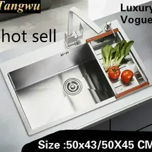 Домашняя мода маленькая кухонная ручная раковина одинарная мойка овощей 304 нержавеющая сталь 500x430/500x450 мм