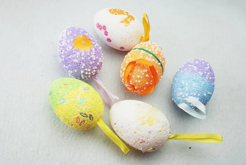 

Easter bubble egg 5*7cm foam egg 6 decorated with colorful eggs thanksgiving decorations for home halloween decoration hanukkah