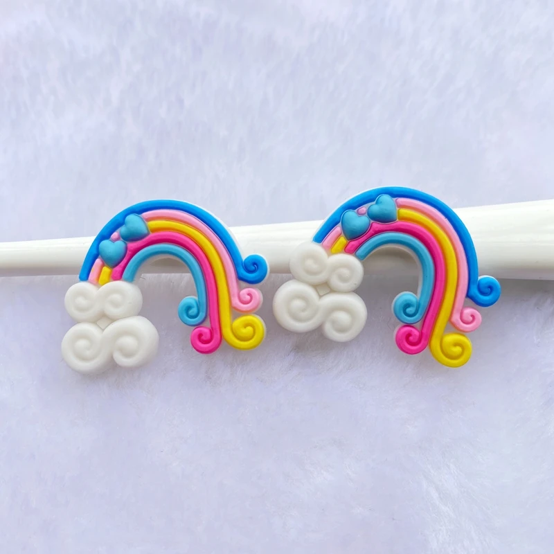 10/20pcs Cute Rainbow PVC Glue Flat Back DIY Scrapbook Embellishment