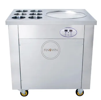 

Full Stainless steel Fried ice cream roll machine ice pan Fry flat ice cream maker yoghourt fried ice cream machine 1pc