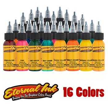 

Tattoo Ink 16 Colors 30ml/Bottle Permanent Natural Plant Tatto Pigment Inks Set For Body Tattoo Makeup Art Kit Tattoo Paint ink