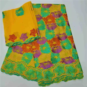 

African 100% Cotton Lace Fabric Latest Swiss Voile Lace In Switzerland With Stones For Women Dress Party H66-474