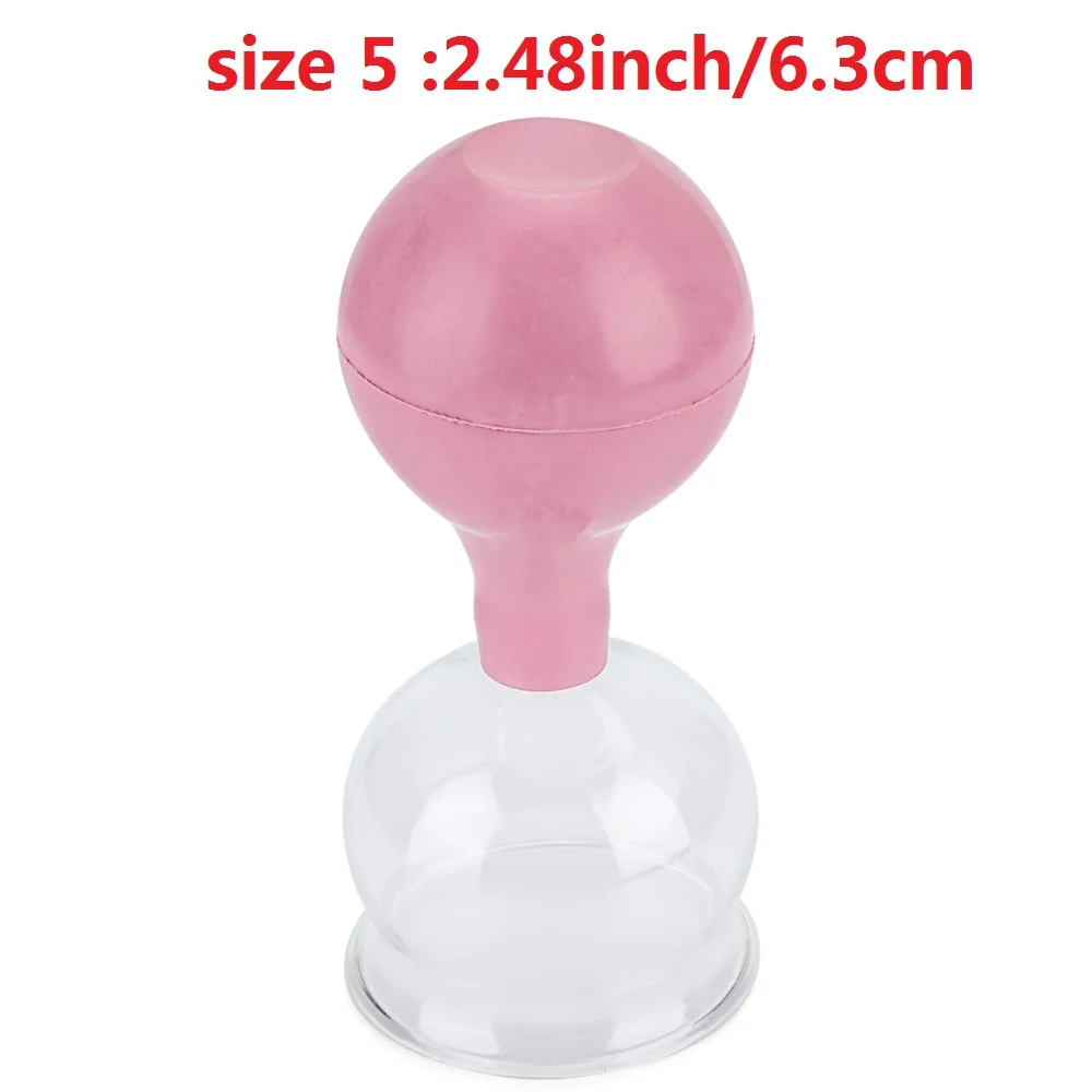 Pink 5 1 шт./5 шт. вакуумные банки для массажа тела, медицинские резиновые насадки, стеклянные банки, антицеллюлитные чашки для массажа тела, инструменты для ухода за здоровьем - Цвет: Pink 5