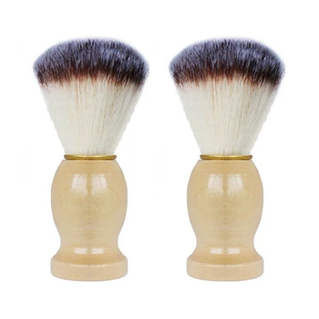 

2 Pcs Professional Men's Shaving Brush with Wooden Handle for Men Face Cleaning Shaving Hair Tool