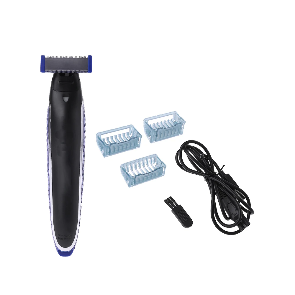 USB перезаряжаемая бритва, мужской триммер для бороды, OneBlade, для лица+ усовершенствованный гибридный Электрический триммер, быстрый станок для бритья волос - Цвет: Electric shaver
