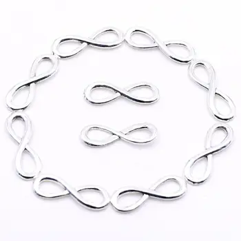 

Wholesale Silver Color Charms Connectors for Jewelry Making DIY Infinite Sign Connectors for Bracelets Accessories Free Shipping