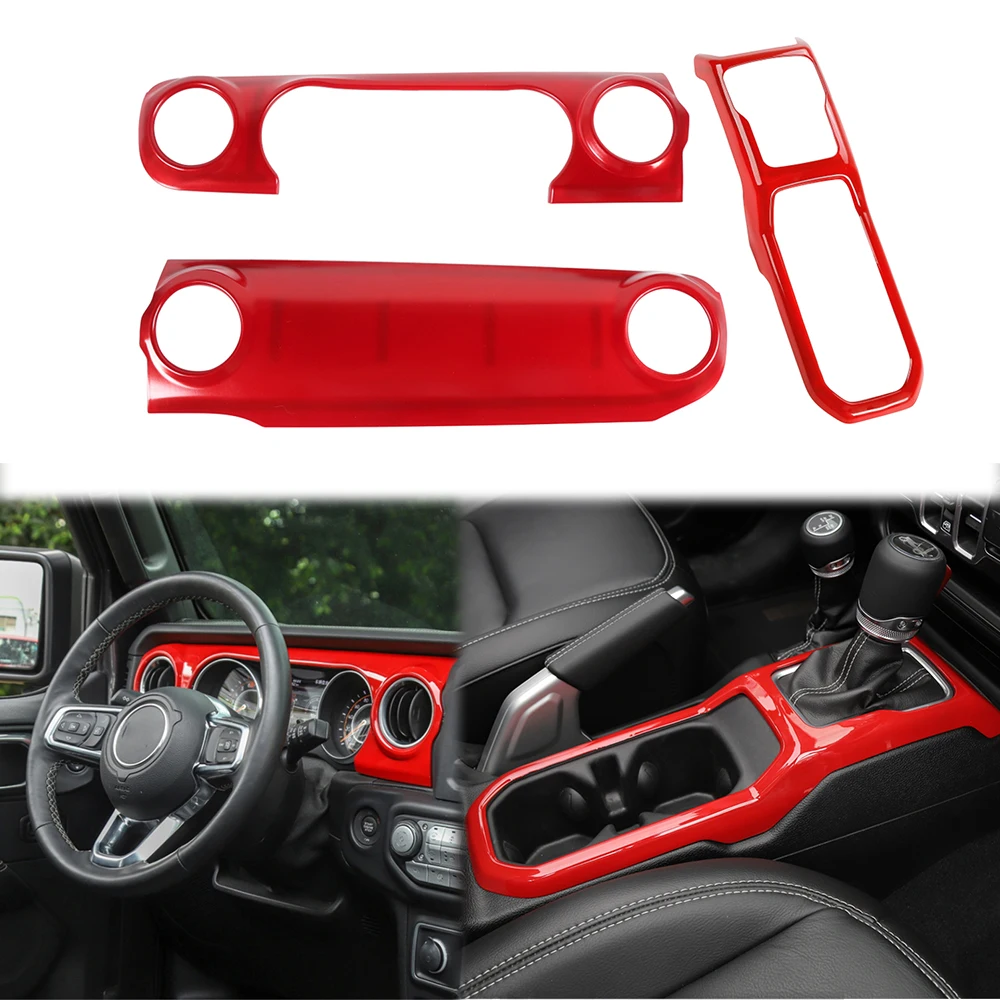 for Jeep Wrangler JL 2018 2019 Car Auto Interior Accessories Upper Air Condition Vent Outlet Cover Trim 2PCS Red