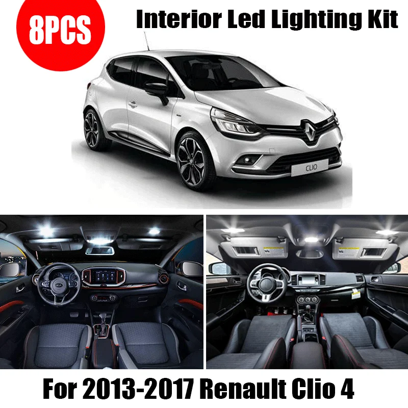 Для 2013-2017 Renault Clio 4 IV MK4 8X белые автомобильные аксессуары Canbus безошибочный