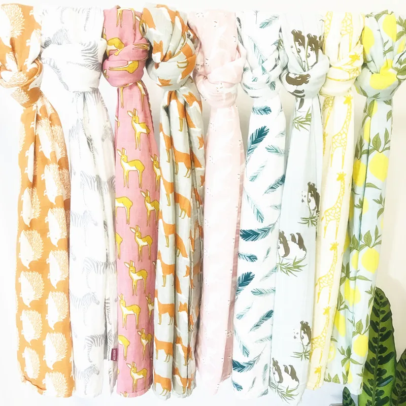 

100% organic Cotton Muslin swaddle blankets Baby Swaddles Newborn Blankets Bath Gauze Infant Wrap sleepsack Stroller cover