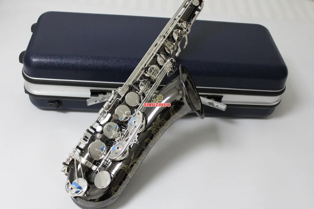 Corps en Nickel noir et clés en argent Saxophone ténor Saxophone clé Bb