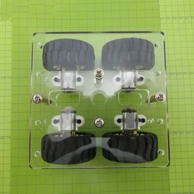 

Hot JMT DIY N20 Acrylic Inteligence Car Chassis Transparency 4WD Two Layer RC Robot DIY Kit N20 Motor Wheel 90*90mm