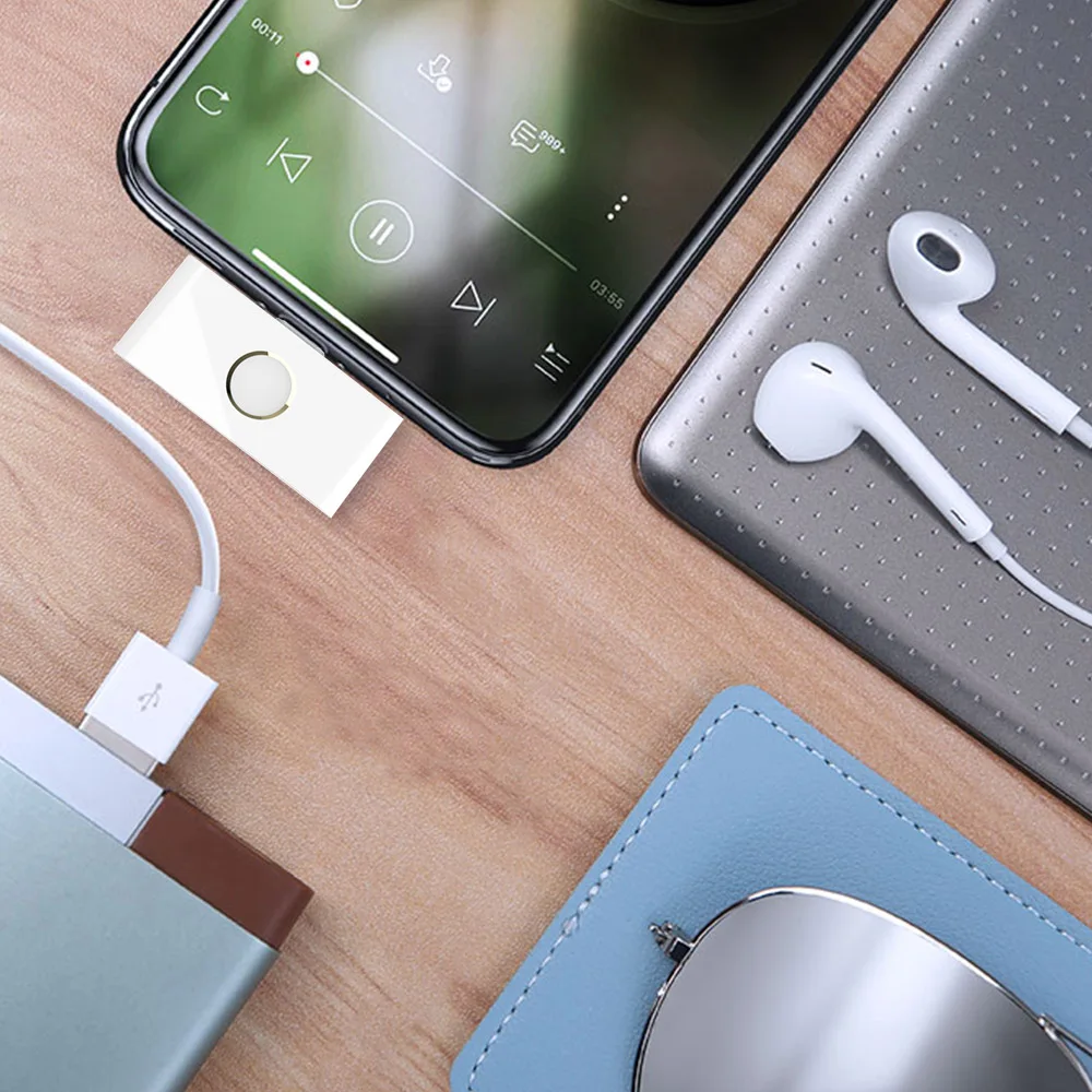 Adapter for Lightning to 3 5 mm Audio Headphone Aux Jack converter with Home Key Charging Port for iPhone X XS XR 8 6S 7P 8P 7