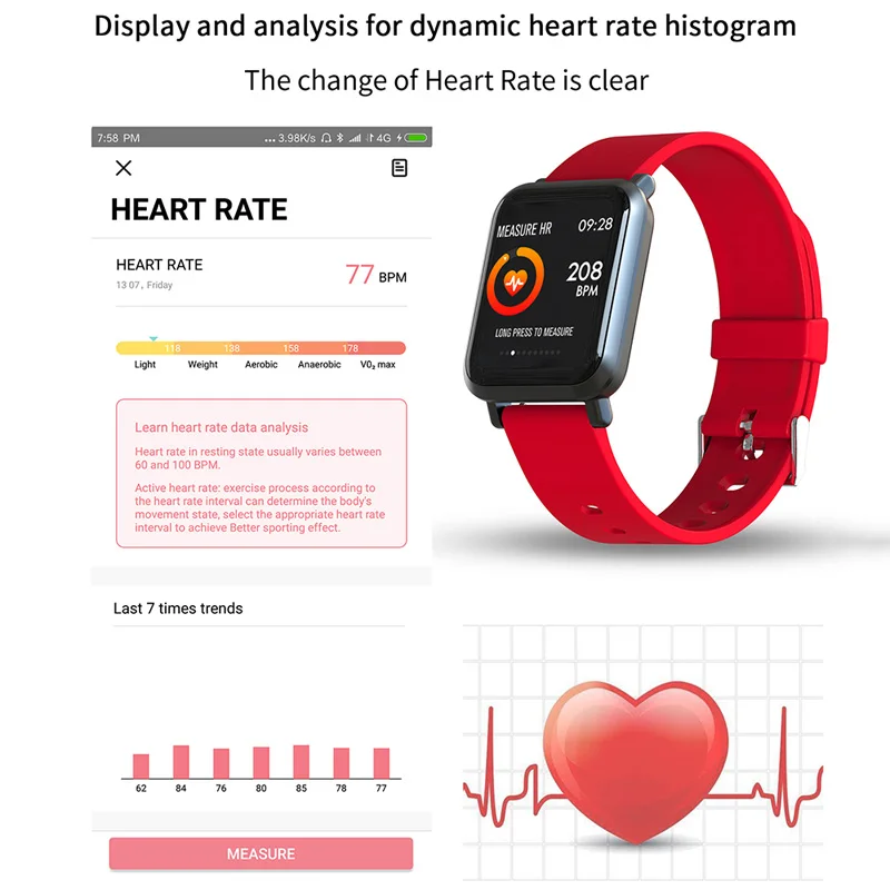 SN60 plus Smart Watch heart rate monitor blood pressure smart band ip68 waterproof smart bracelet fitness Band tracker wristband