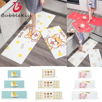 

Bubble Kiss PVC Cute Cartoon Animals Pattern Carpets Red And White Oil-Proof Kitchen Area Carpet Waterproof Bathroom Floor Mat