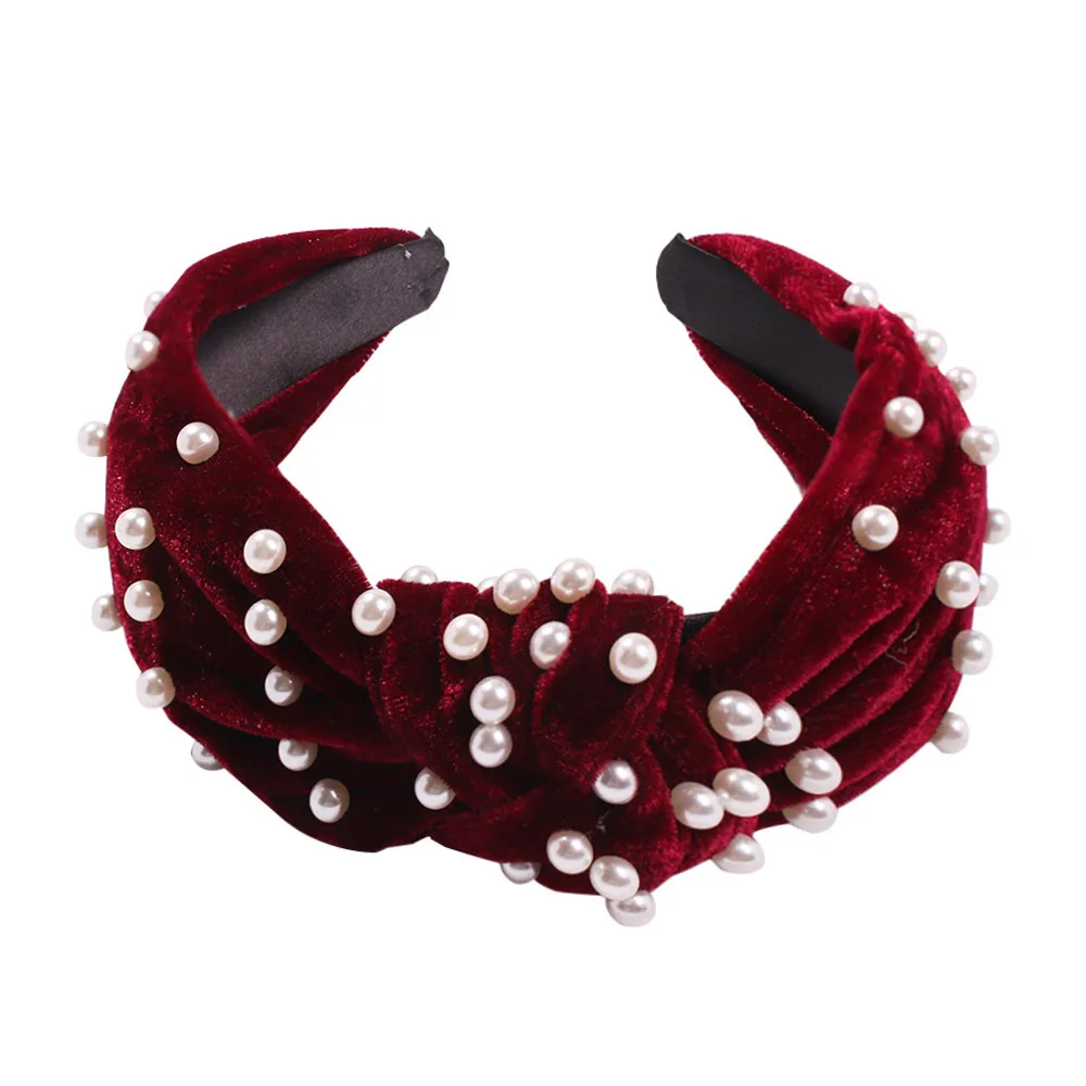 10pcs/lot european style woman fashion pearl handband Knotted Hair Loop Women Hairband Girls Hair Accessories