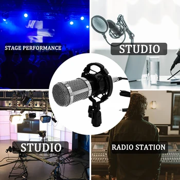 

9pcs/set USB Capacitance Microphone Brocasting Condenser Microphone Kit For Computer Plug And Play Mic Kit For Studio Recording