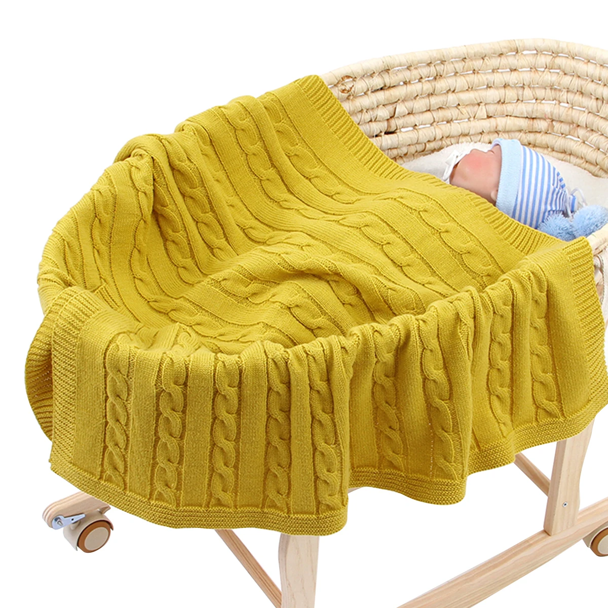 Новейшие одеяльца для новорожденных акриловые волокна пеленания крючком реквизит кроватки принадлежности для сна 100 см X 80 см
