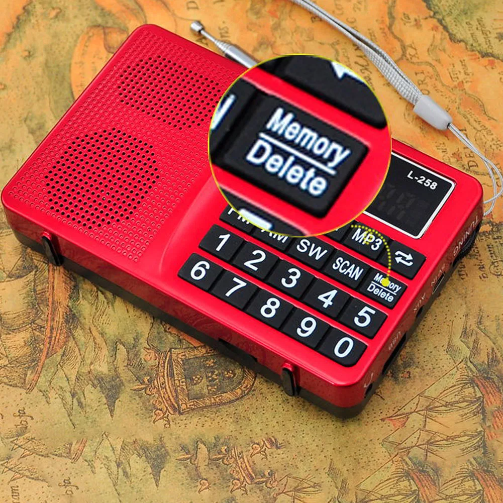 Многополосный подарок MP3 динамик вставная карта радио большая кнопка портативный мини бас легкое управление SW FM AM цифровой дисплей usb зарядка