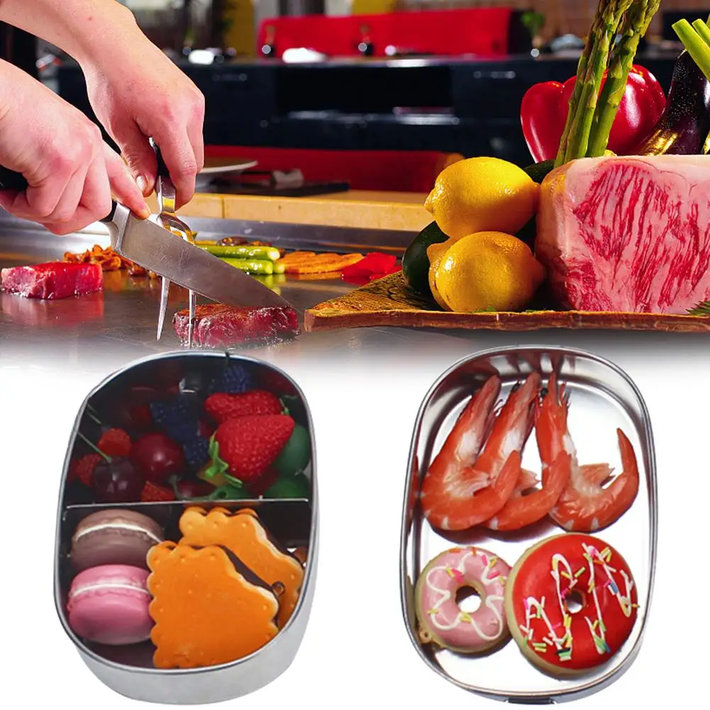 Ланч-бокс из нержавеющей стали, двухслойный контейнер для еды, портативный для детей, для пикника, для школьных Бенто-бокс, контейнер для еды из нержавеющей стали