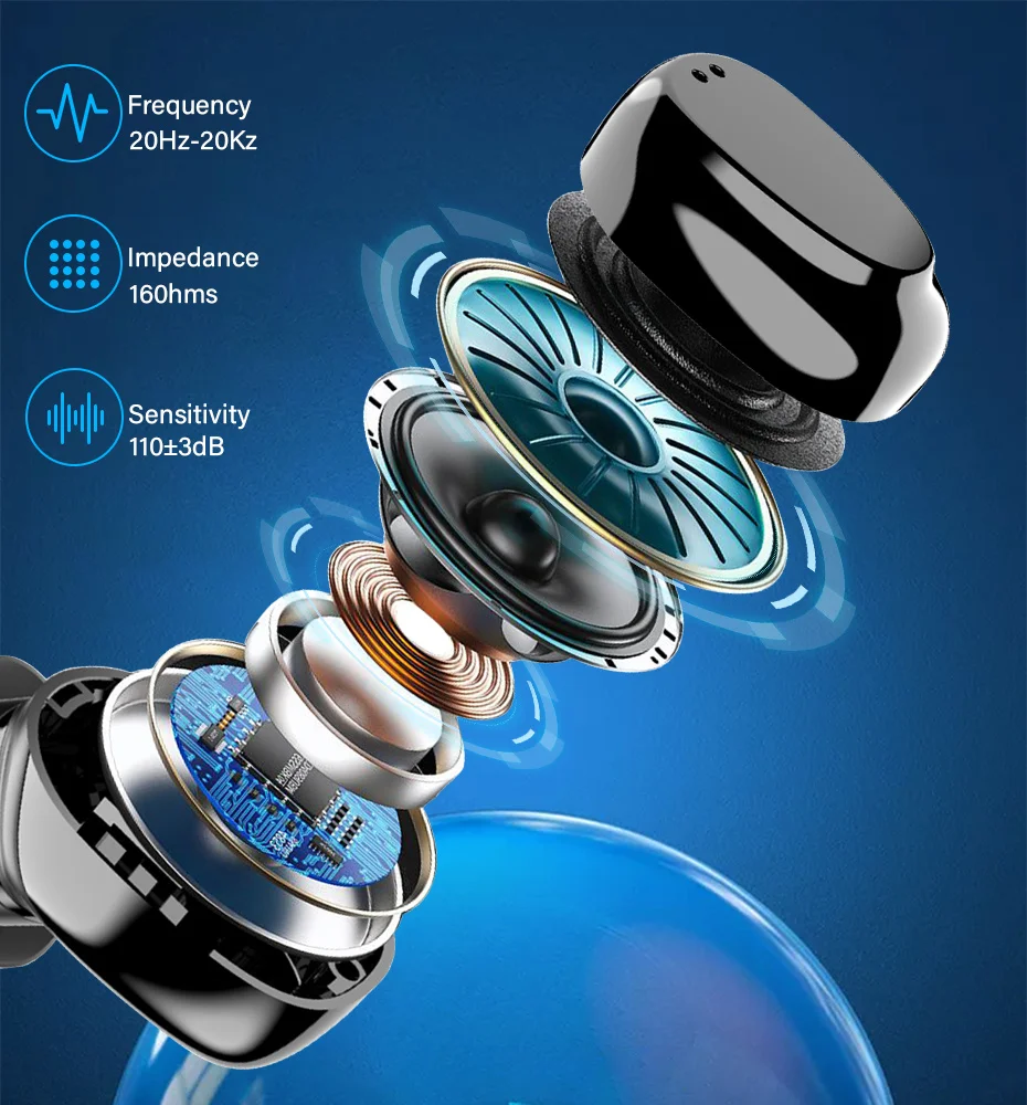 TWS Wireless Bluetooth 5.1 Earphones 10000mAh Charging Box Wireless Head phones HiFi 9D Stereo Headset Sports Waterproof Earbuds