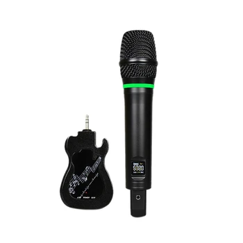 

UHF with Screen Rechargeable Universal Wireless Microphone One Drag a Computer Stereo Plug and Play Handheld Microphone