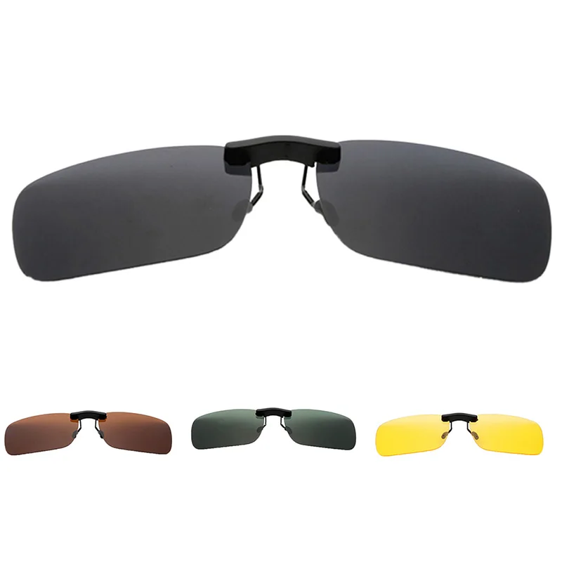 Hot 1pc Unisex Polarized Clip On Driving Glasses Sunglasses Day Vision UV400 Lens Driving Night Vision Riding Sunglasses Clip