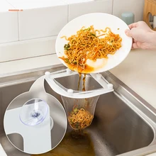 Kitchen Sink Strainers Leftovers Drain Rack with Triangular Sink Basket Storage Holder for Kitchen Bathroom Corner KitchenGadget