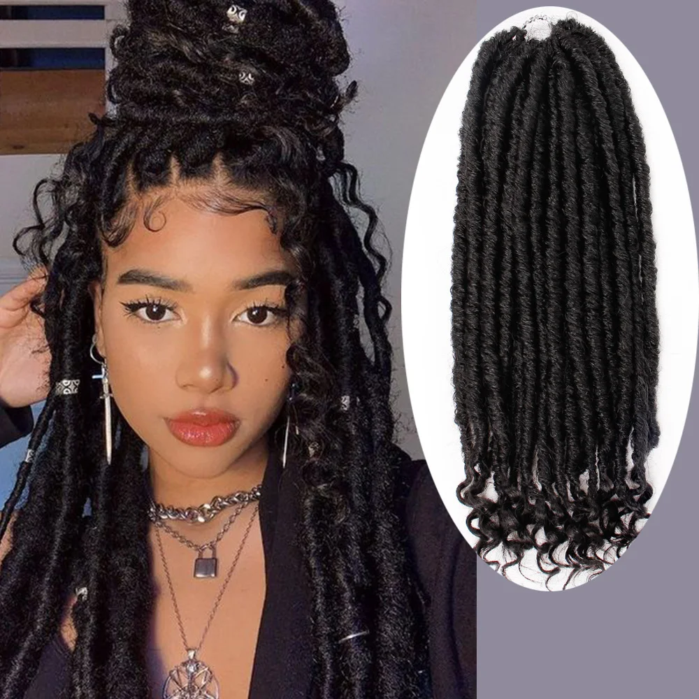 Goddess Faux Locs Crochet Hair Soft Braids Synthetic Braiding Extensions 16 Inch Dread |