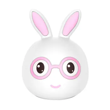

Touch Sensor Colorful LED Rabbit Night Lamp Silicone Rabbit Baby Kids Bedside Night Light Tap Control Nightlight 4 Pattern