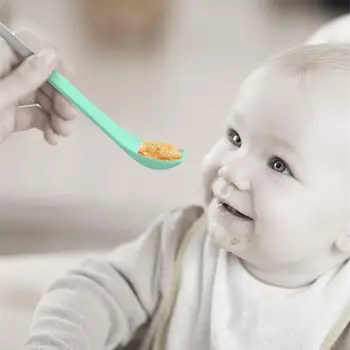 

Kuulee Baby Feeding Spoon Small Spoon Stainless Steel Soft and Hard Feeding Infant Tableware stainless steel more than 3M