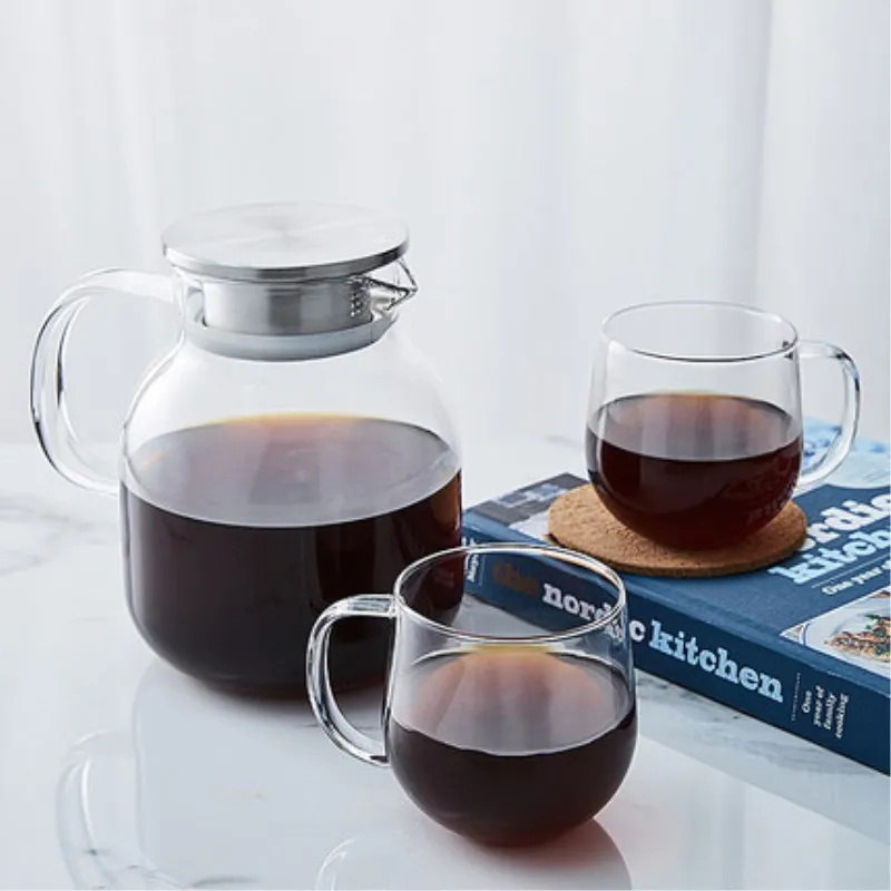 Cold Water Pot Transparent Glass Pitcher High-temperature Resistant Explosion-Proof Household liang shui bei Cold Water