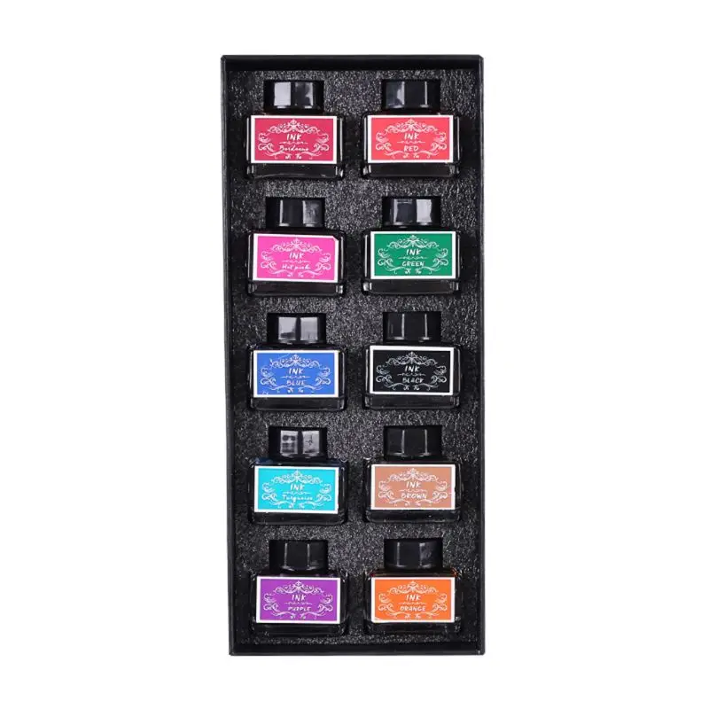 

10Bottles/Set Colorful 15ml Refill Ink Gift Box for Dip Pen Refilling Inks Stationery School Office Supply