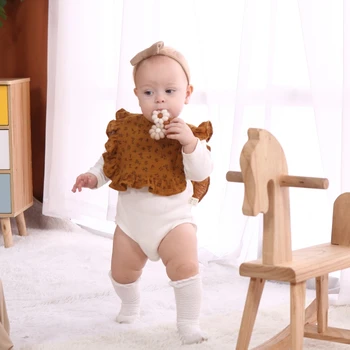 Korean Style Baby Feeding Drool Bib Infants Saliva Towel Cotton Burp Cloth Newborn Toddler Kids Clothes Accessiories G99C 2