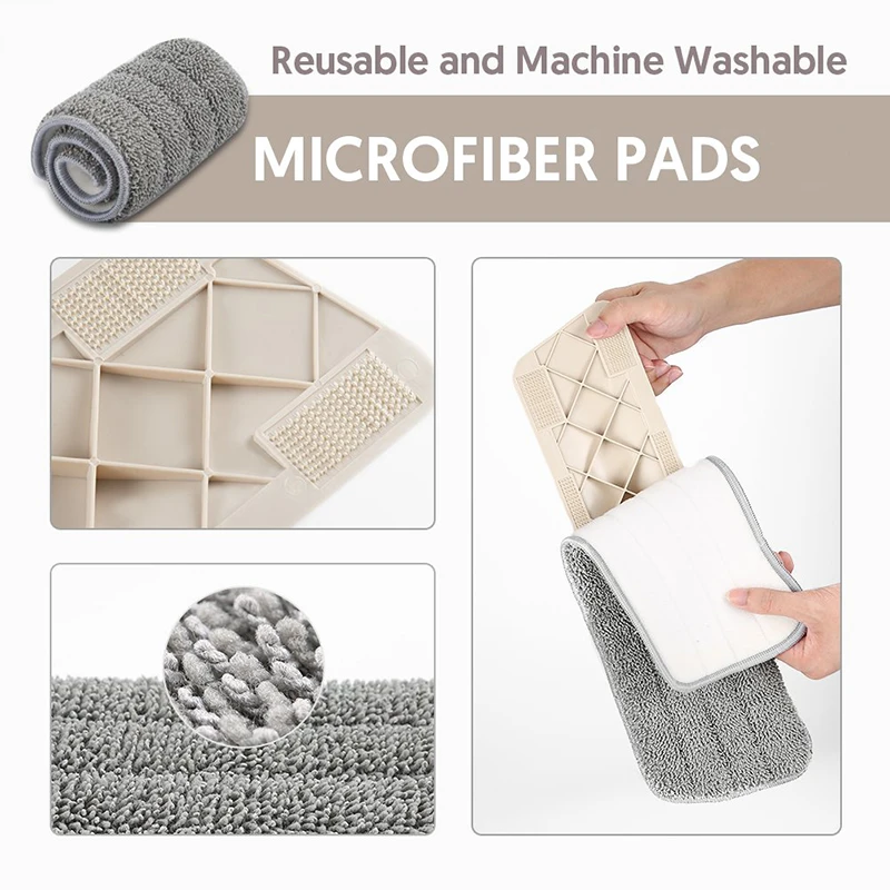 Пола спрей Швабра набор с многоразовыми на плоской подошве накладки из