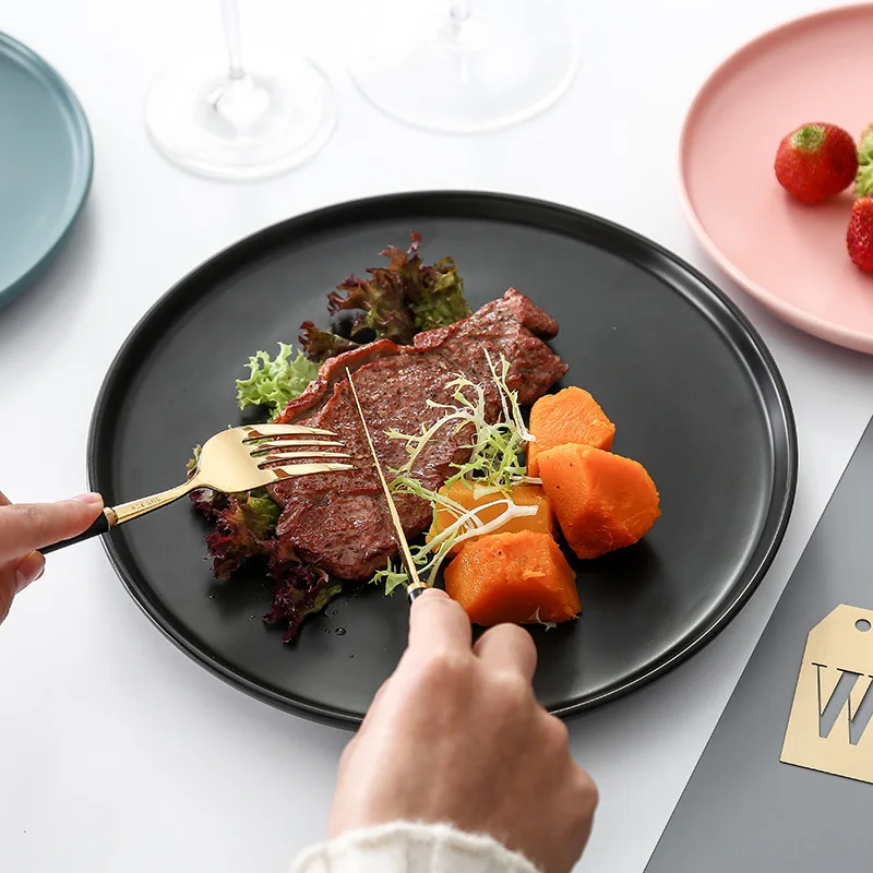 3SizesFoodPlatesSet5ColorsTablewareDishesforServingPlate